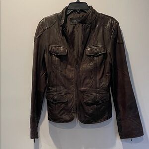 Kenneth Cole Dark Brown Leather Jacket